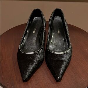 Enzo Angiolini Black Flats Sleek Pointed-Toe Design